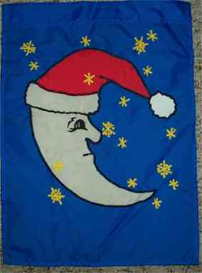 Santa Moon Mini Garden Flag